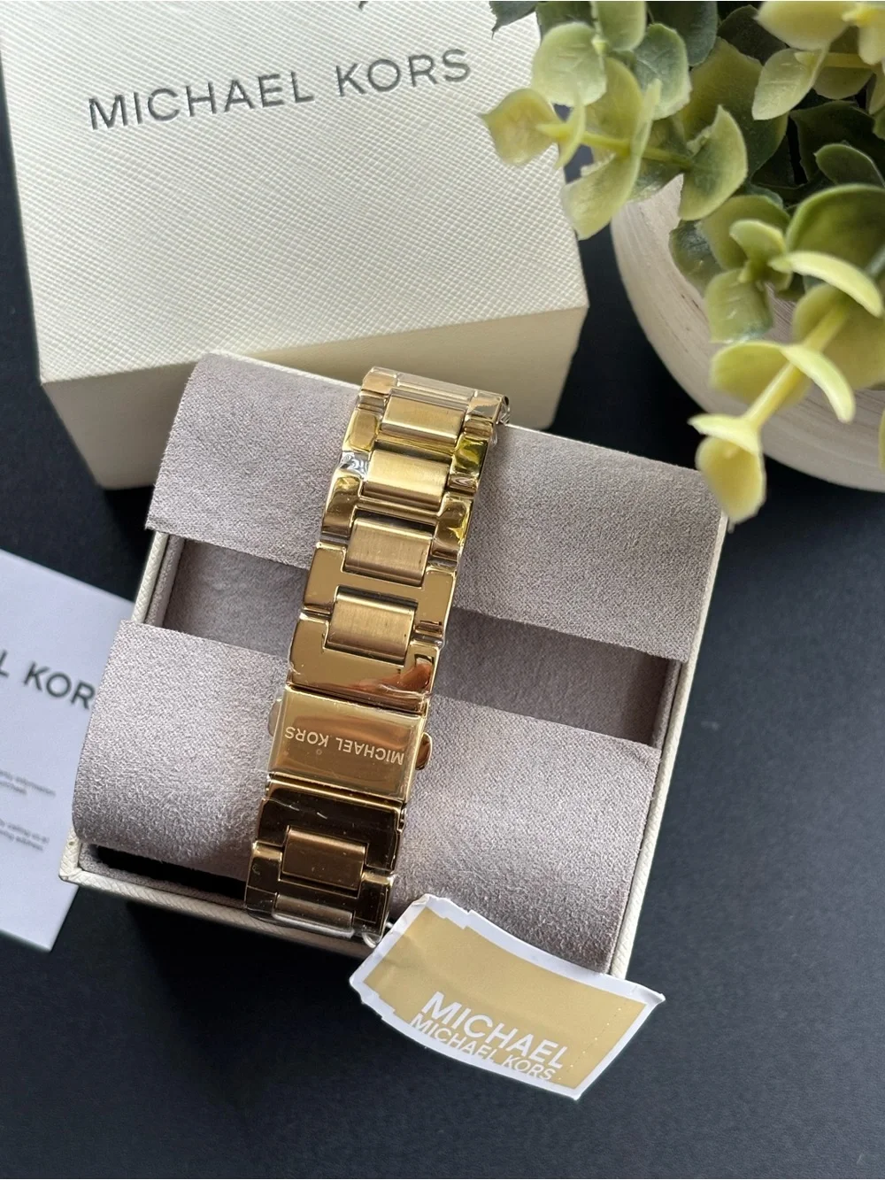 Michael Kors Gold and White Men’s Chronograph Bracelet Watch